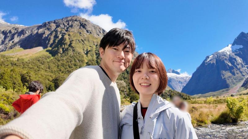 モンキークリークでの1枚。雄大な景色をバックに！