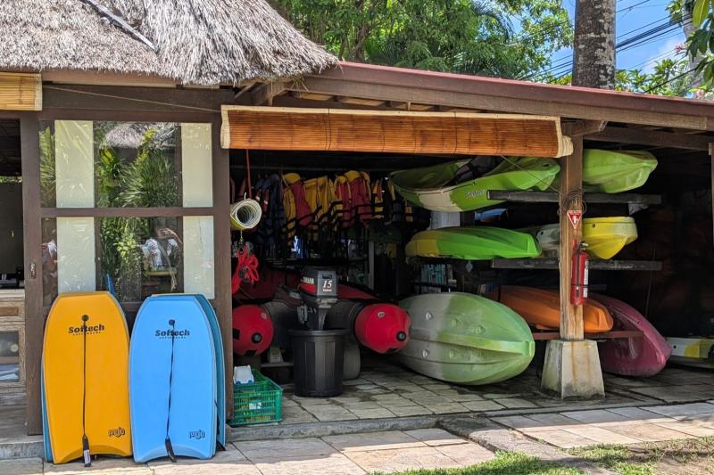 ウォーターアクティビティのアイテムをレンタルできます