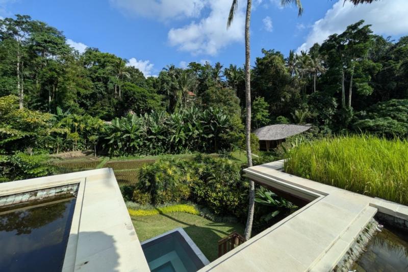 ヴィラの屋上からは美しい田園風景を見下ろすことができます