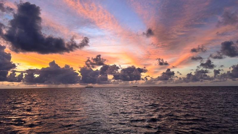 サンセットクルーズでの夕日