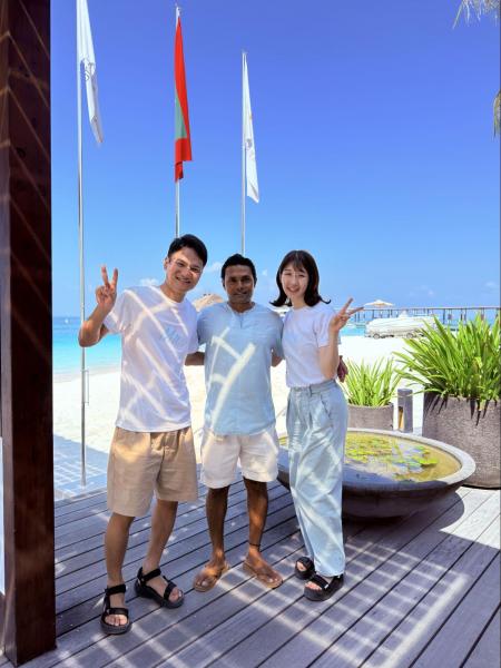 シュノーケリングに誘ってくれたスタッフの方と！