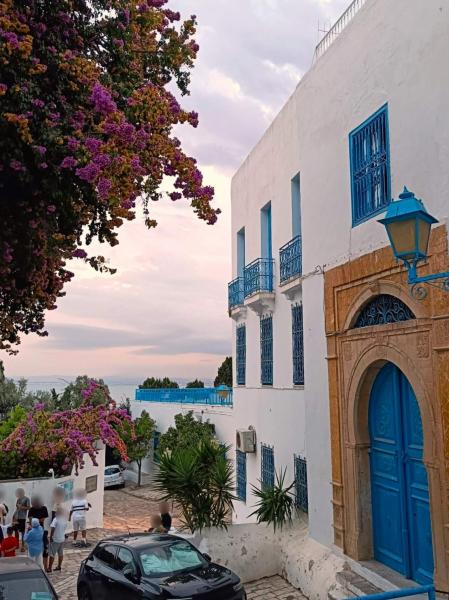 美しい夕暮れ。階段の上からこの景色を見て「うわぁ～！」と言ってしまいました