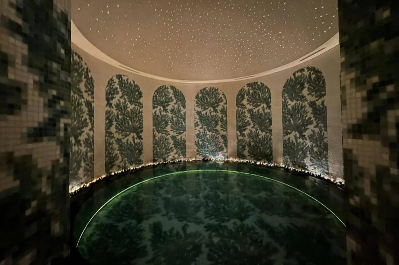 体温に近い水温のプール。水の中で行うトリートメントセッションもあります