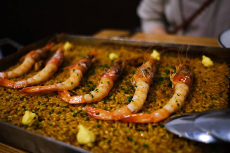 パルマ初日に食べたエビのパエリア