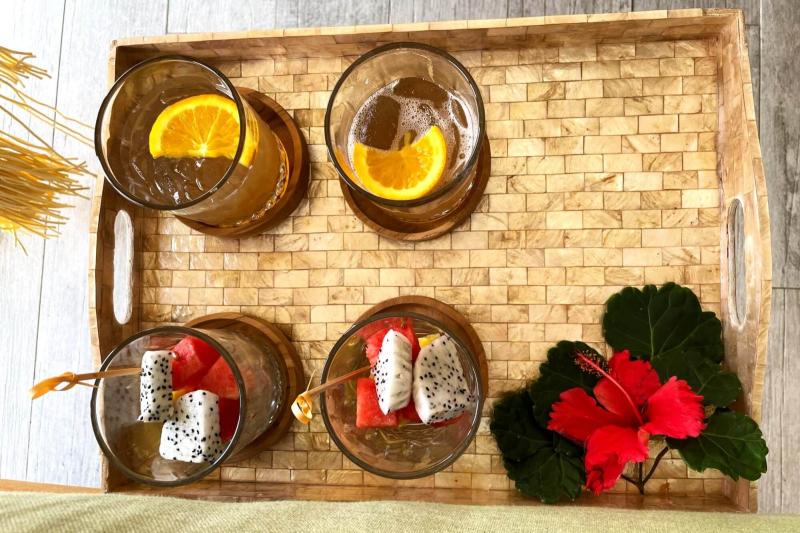 スパ終わりのドリンク&フルーツ。甘くてすっきり！