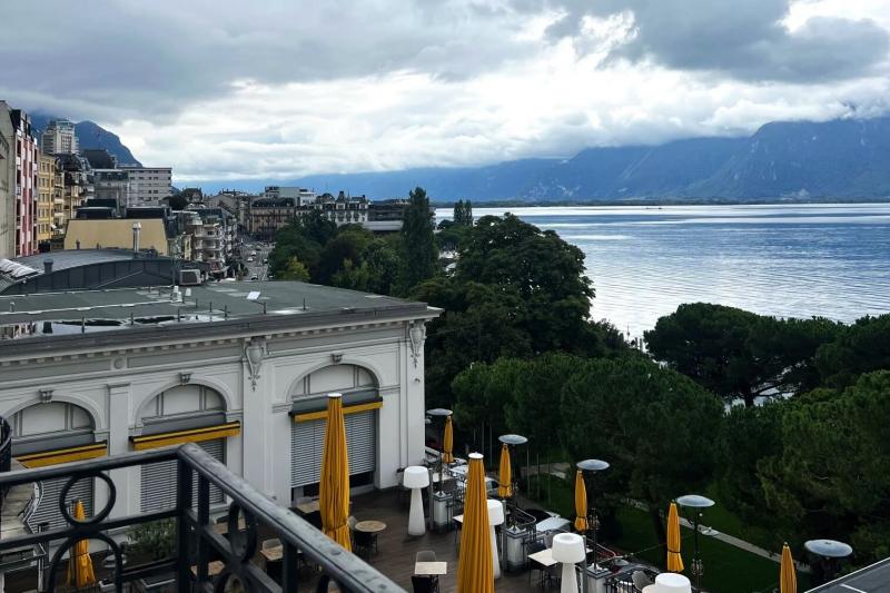 お部屋から望むレマン湖（グランドホテル マジェスティック）
