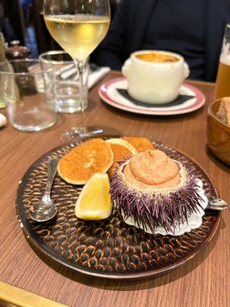 パリのBistrot Vivienneのウニ入りタラマ