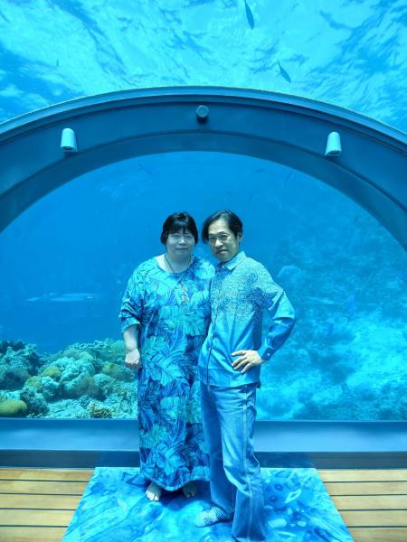 憧れの水中レストランにて