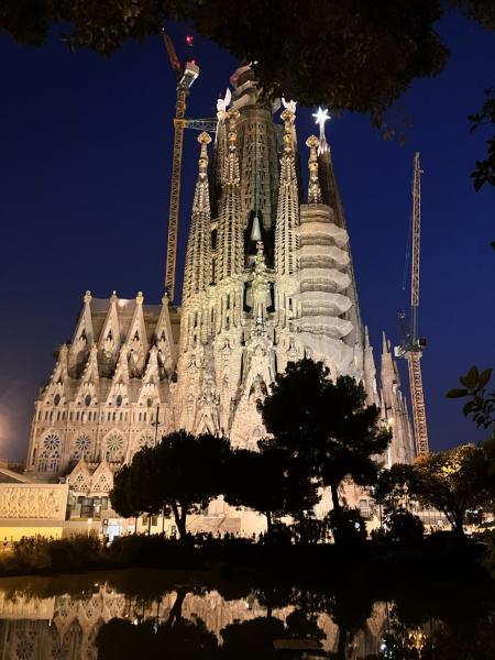 サグラダ ファミリアのライトアップは必見（バルセロナ）