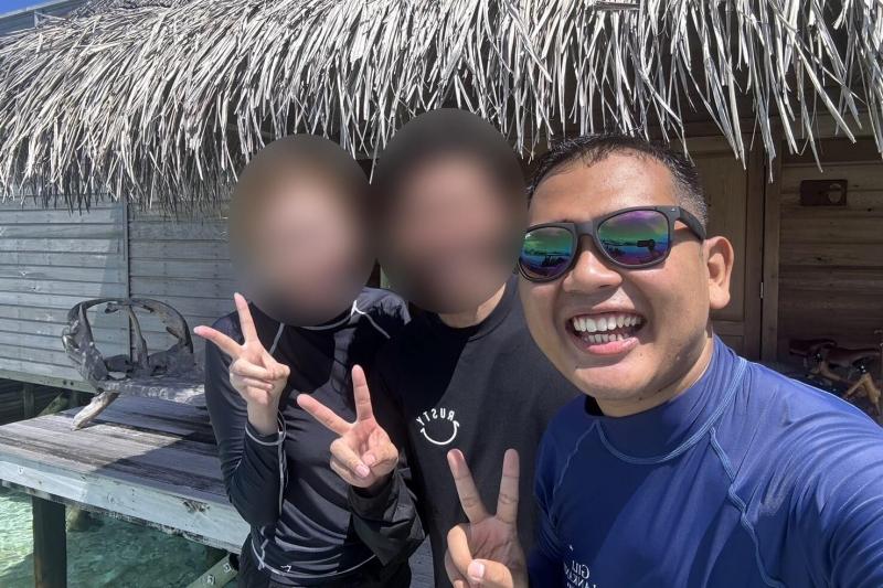 写真撮影、シュノーケリングにもお付き合いいただき、この旅行を何の不自由もなく楽しく過ごせたのは、間違いなくキキさんのお陰だと思います（写真：右に写っている方が、担当してくれたキキさん。一緒にシュノーケリング）。他のスタッフさんも皆優しく、沢山お声がけいただき嬉しかったです。