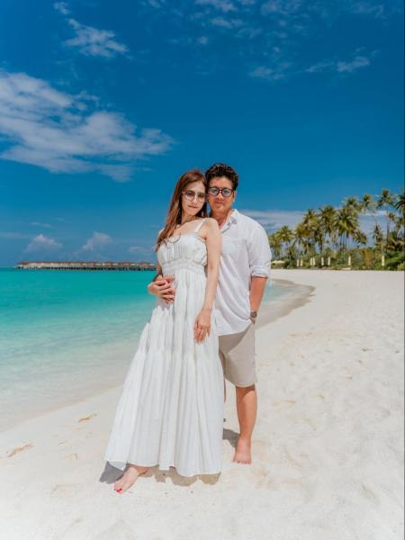 モルディブのリゾートでメモリアルフォト