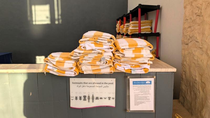 ビーチタオルが借りられるコーナー