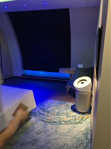 ベッドの前のスクリーン