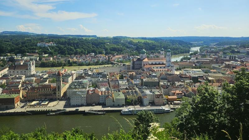 展望台から眺めるパッサウの街並み