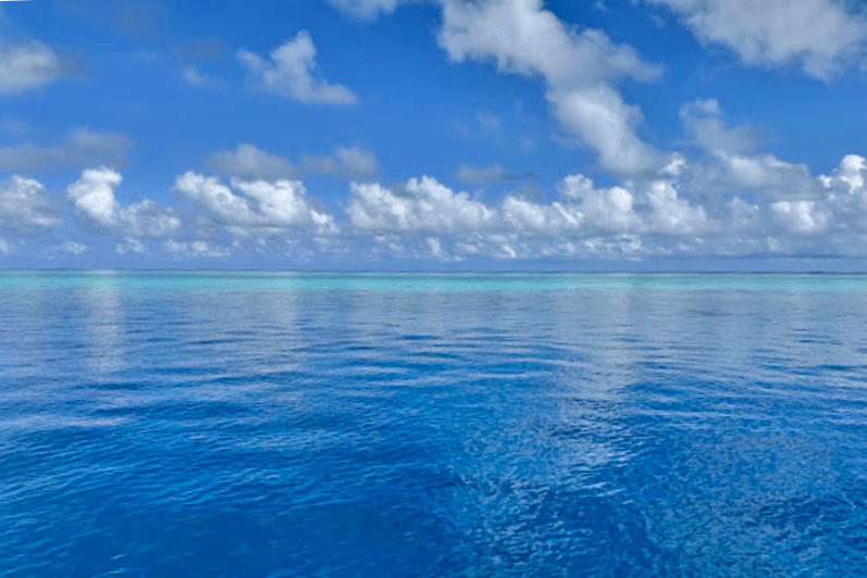 海と空の美しさにため息がでます