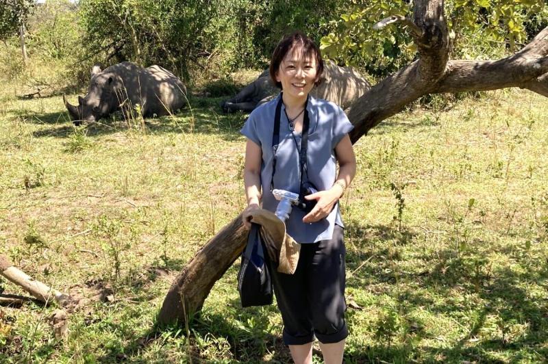 ジワサイ保護区でシロサイ発見！ 結構近寄れました