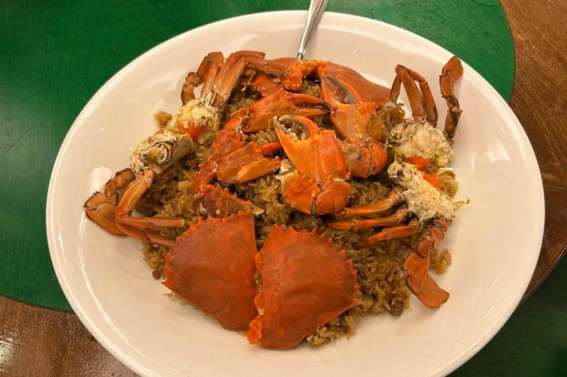 台湾料理店「欣葉」で食べたワタリガニのおこわ、美味でした