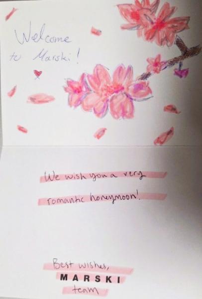 ヘルシンキのホテルでのメッセージカード（フィンランド）