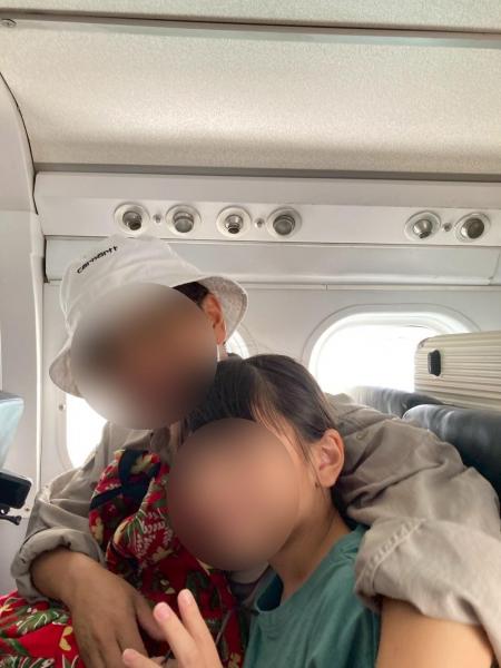 水上飛行機の機内で、離陸前ワクワクして撮った一枚