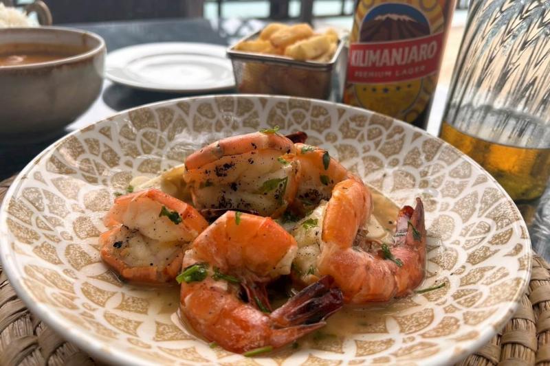 ザンジバルでのシーフードのランチ