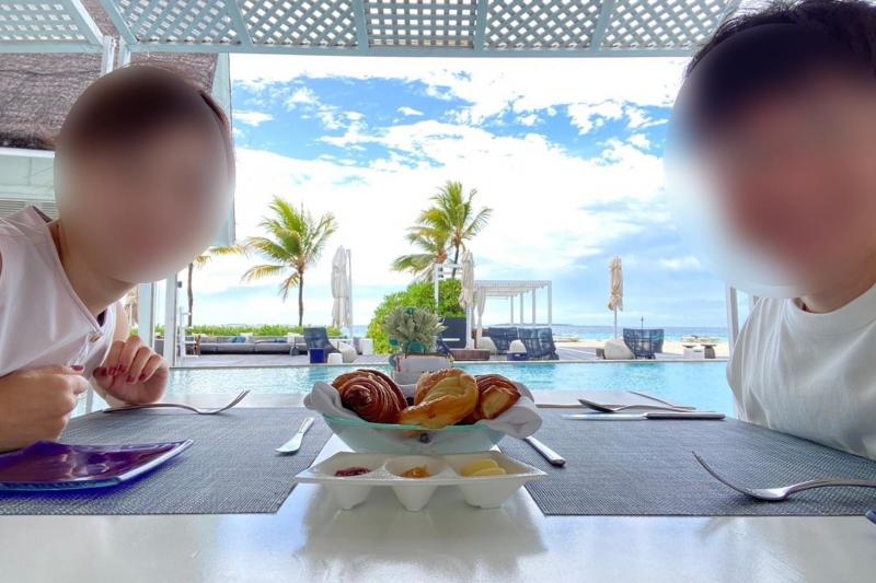 Blu Beach Clubでの朝食