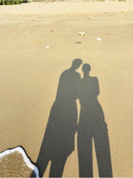 ビーチでの2ショット