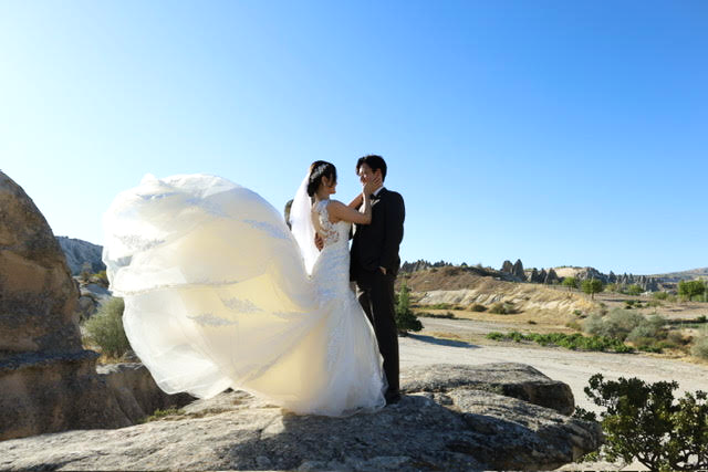 フライングドレス風の撮影