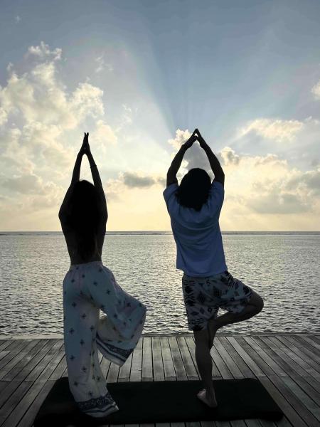 朝ヨガもしました