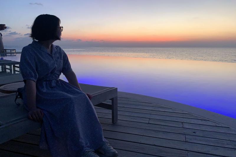 インフィニティプールからの夕焼け