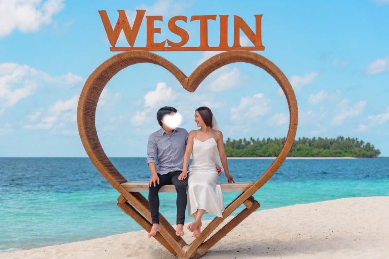 モルディブで念願の後撮り♪ 白のドレスが映えました！