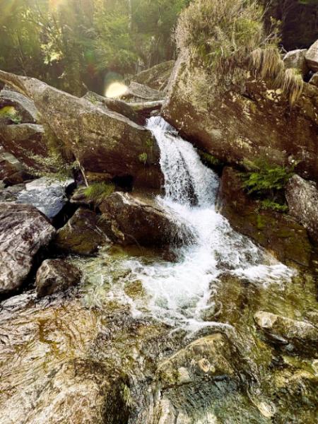 滝のマイナスイオンを浴びたり…