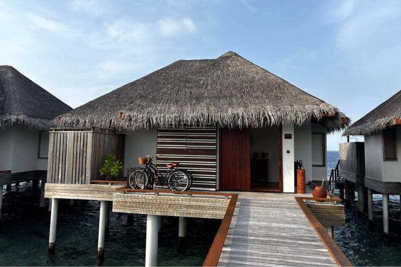 ヴィラの前には自転車が！