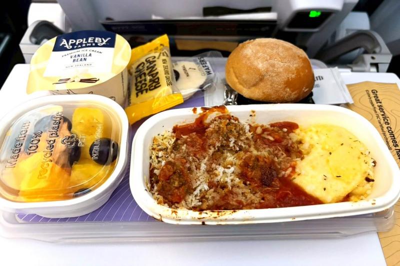 ニュージーランド航空の機内食