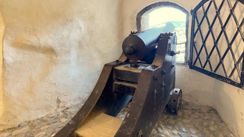 城内には実際に使われていた大砲も！ 迫力満点です！