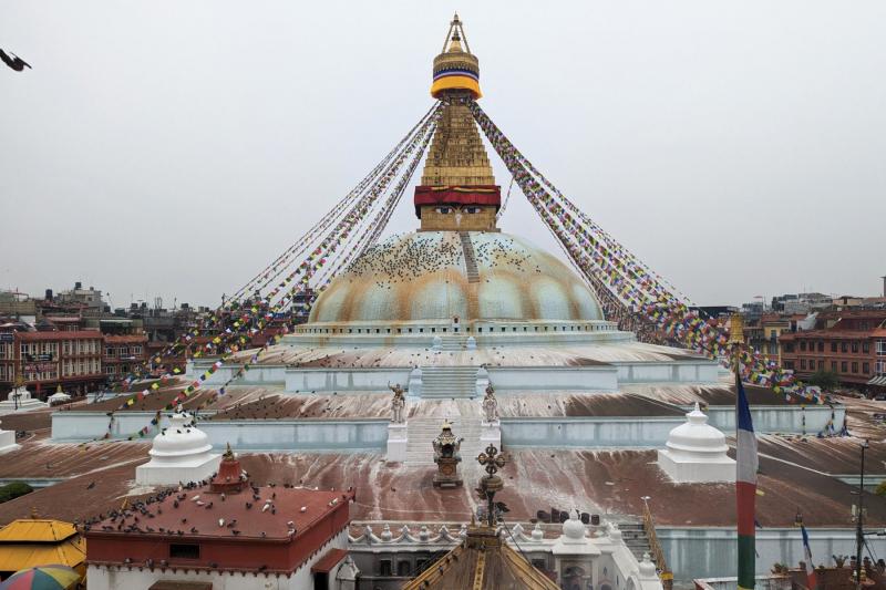 カトマンズにある世界遺産 ボダナート（チベット仏教の巨大仏塔）