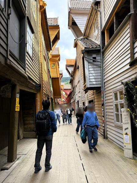 ブリッゲン地区。建物の傾きが想像以上！
