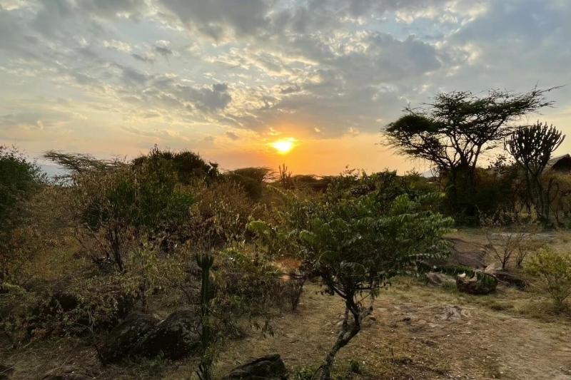 マサイマラのロッジからの夕焼け