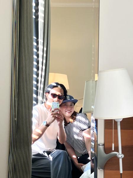 買ってくれた帽子を、被られた写真（笑）