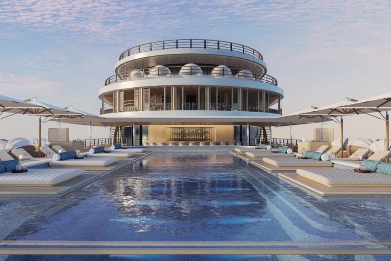 全長16mのインフィニティプールは、アリラとジェラート・バーからすぐの場所に位置しています。空と海が大きく開けた眺めの中、水辺でくつろぎ、日陰で涼み、リフレッシュメントを楽しみながら、時間に追われることなくゆったりと過ごせる空間です。（ ⓒAman）