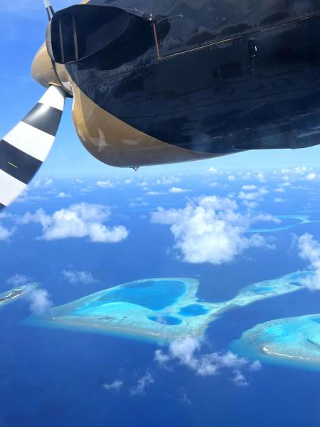 フラワリのリゾートまではマーレから水上飛行機を利用しました