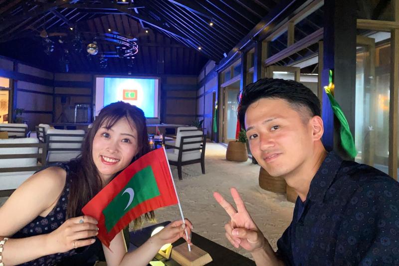 モルディブの国旗も一緒に♪