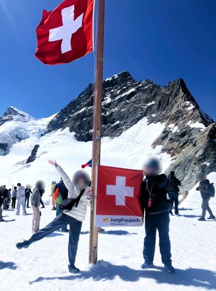 ユングフラウヨッホのプラトーテラス（雪原テラス）