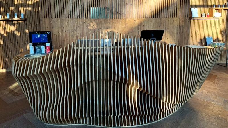 スパエリアの受付。すでにいいにおいがしてきました