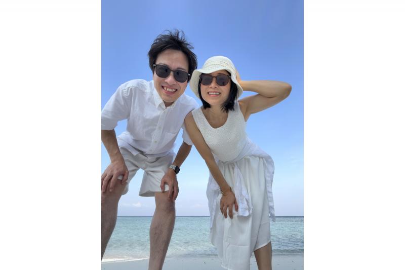 サングラスで2ショット