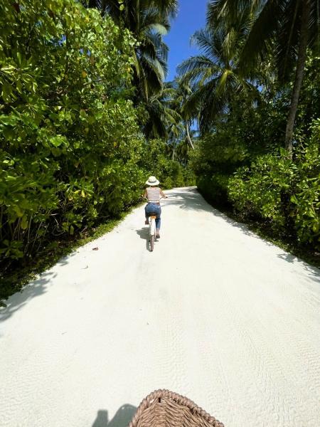 自転車で移動中