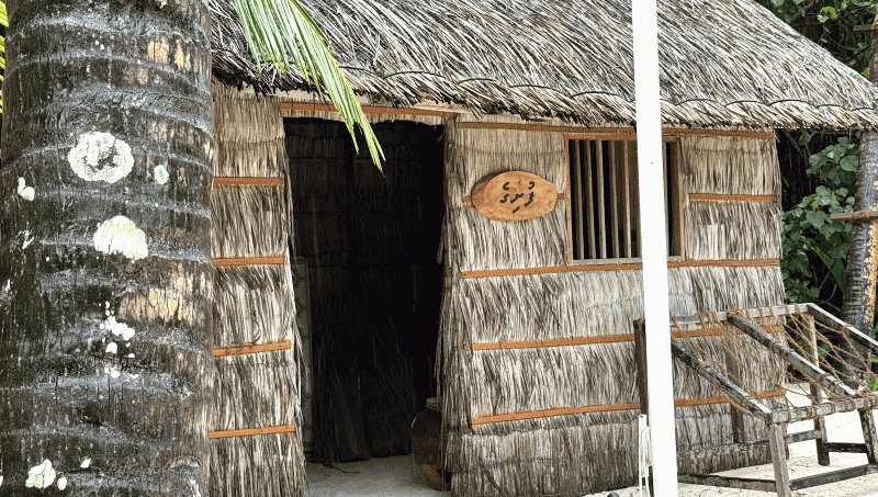 モルディブでは昔、このような茅葺の小屋で生活していたそうです
