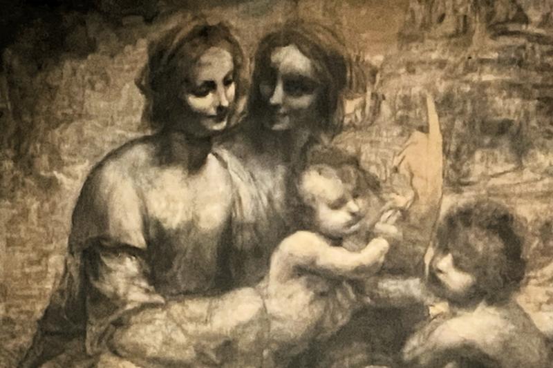 レオナルド ダ ヴィンチ作の『聖アンナと聖母子と幼児聖ヨハネ』
