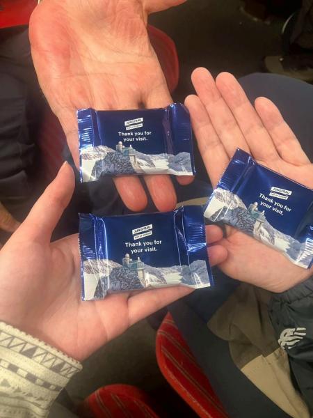 ユングフラウ鉄道でもらったチョコレート