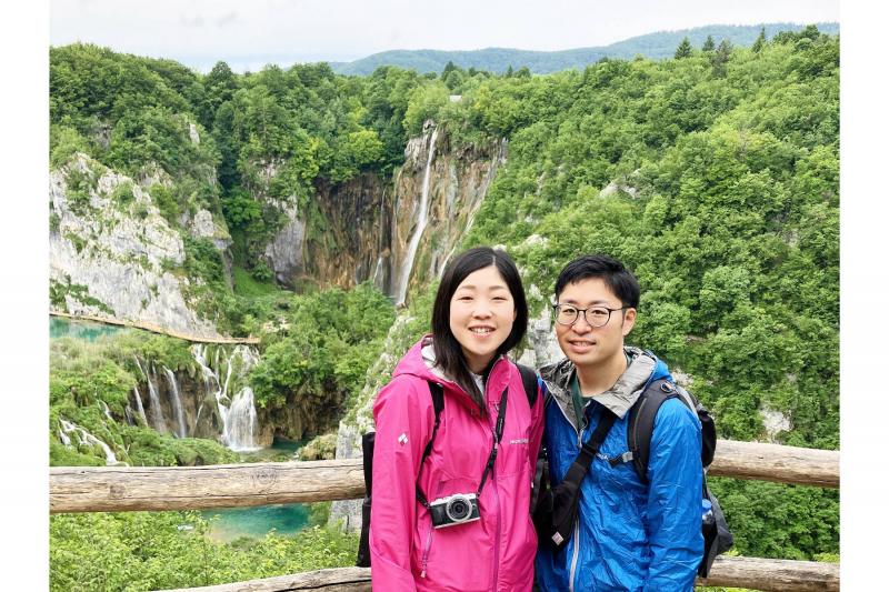 世界遺産のプリトヴィツェ湖群国立公園にて