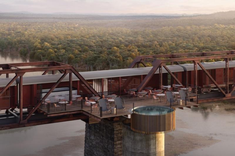 【クルーガー シャラティ（南アフリカ）】南アフリカのクルーガー国立公園エリアに2020年夏のオープンを予定している「クルーガー シャラティ（Kruger Shalati）」。廃線となった鉄橋の上にある電車をホテルとして甦らせたもので、世界唯一（？）の電車型ラグジュアリーサファリホテルです。運が良ければ橋の上から下に流れるサビ川に集まる動物を見ることもできます。